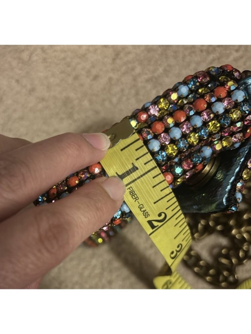 KURT GEIGER Mini Party Crossbody Bag Small Multicolor Beaded Chain Strap - Picture 15 of 15